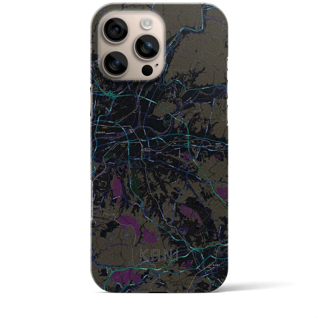 【可児(岐阜県)】地図柄iPhoneケース(バックカバータイプ)