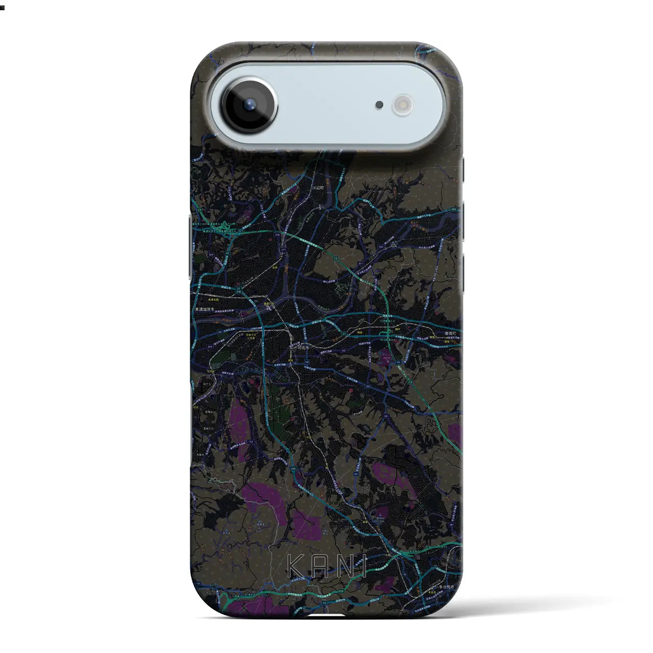 【可児（岐阜県）】地図柄iPhoneケース（バックカバータイプ）