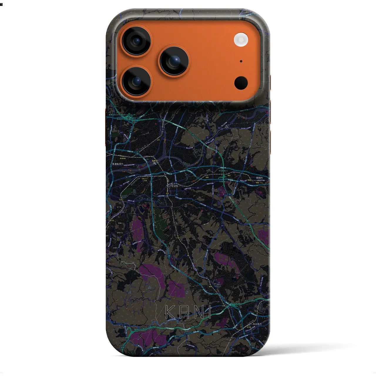 【可児（岐阜県）】地図柄iPhoneケース（バックカバータイプ）