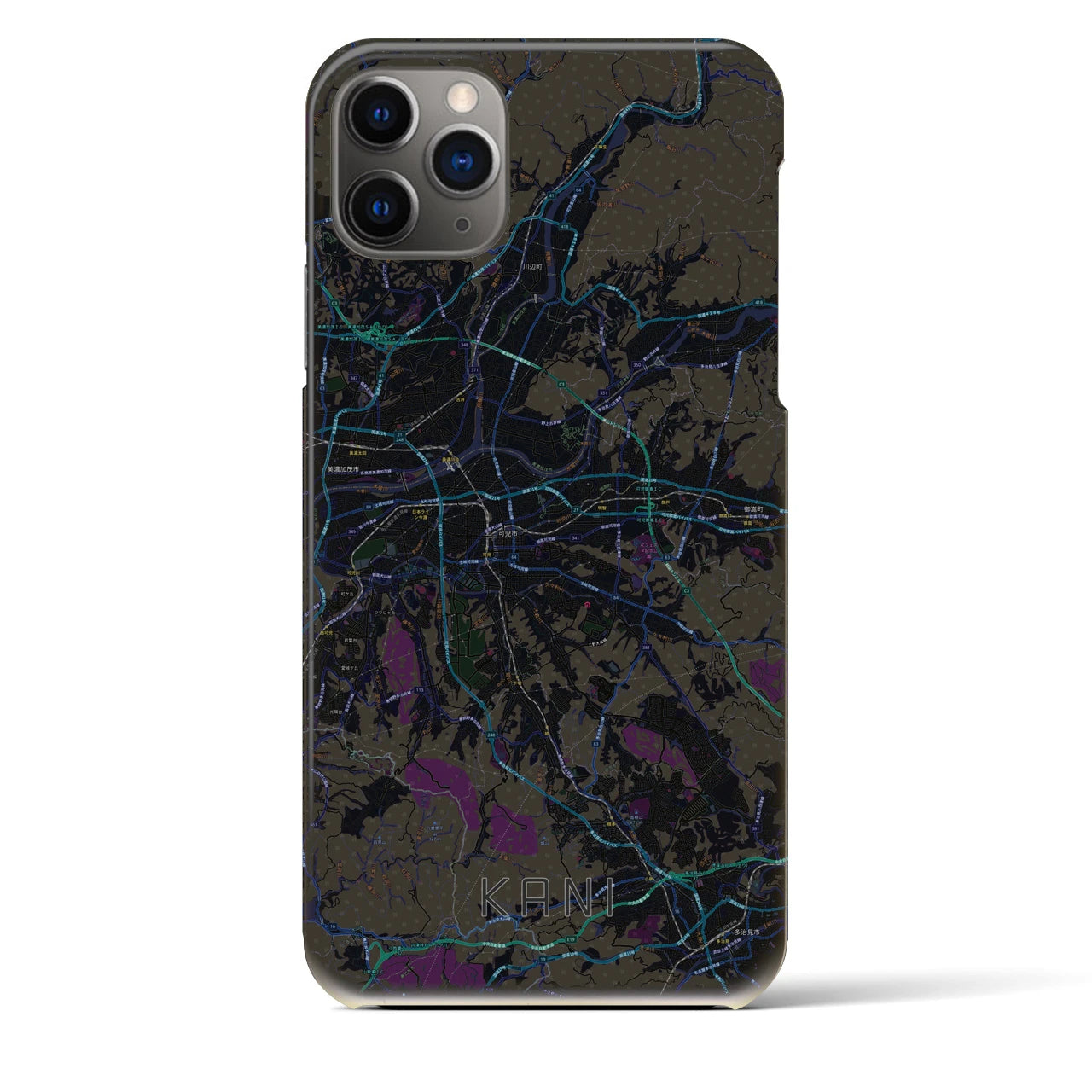 【可児（岐阜県）】地図柄iPhoneケース（バックカバータイプ）