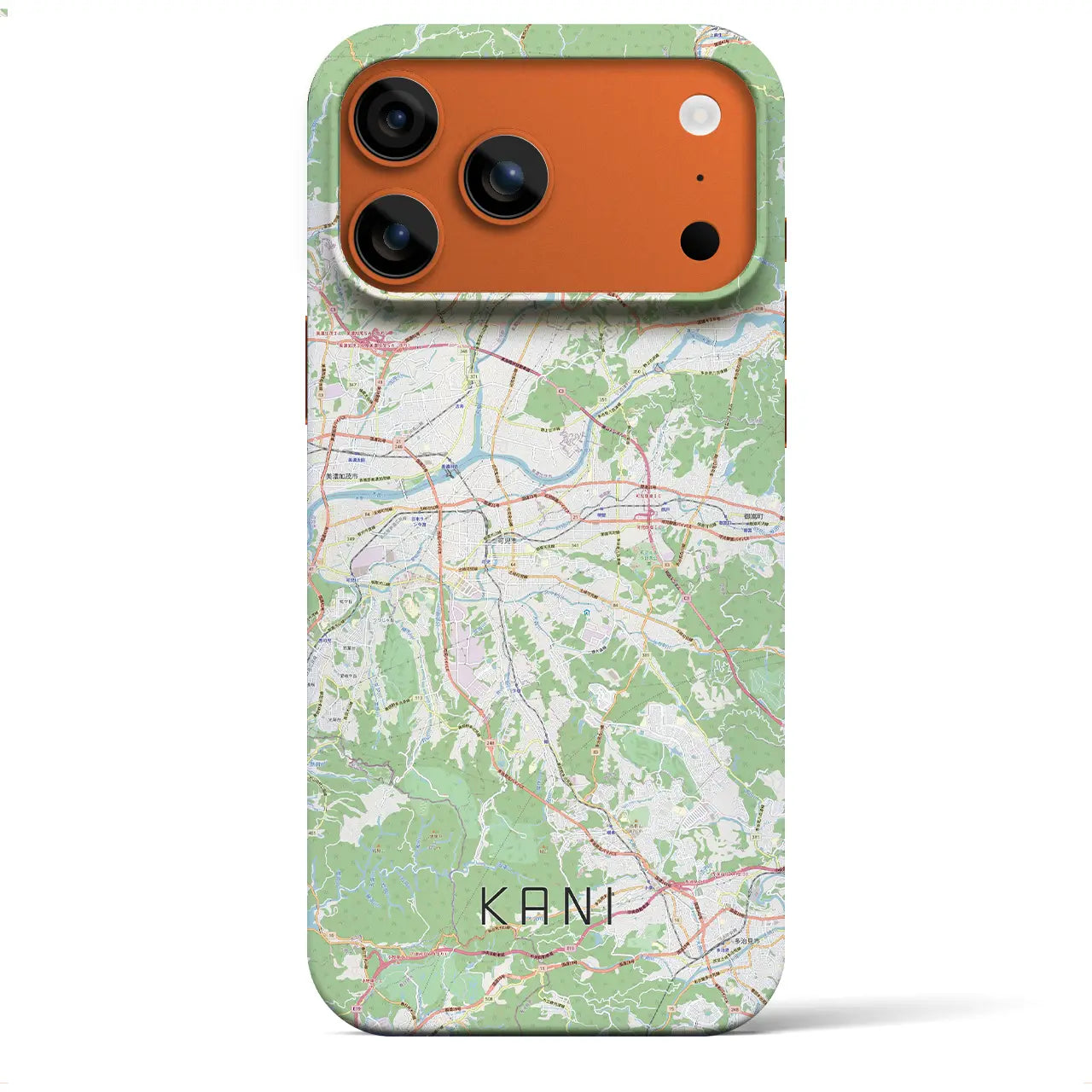 【可児（岐阜県）】地図柄iPhoneケース（バックカバータイプ）