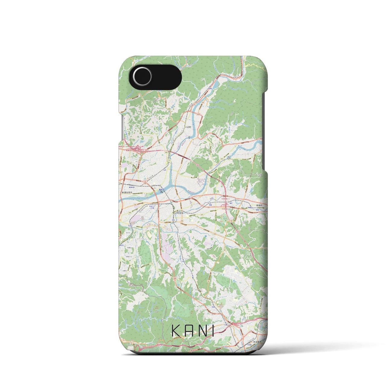 【可児（岐阜県）】地図柄iPhoneケース（バックカバータイプ）