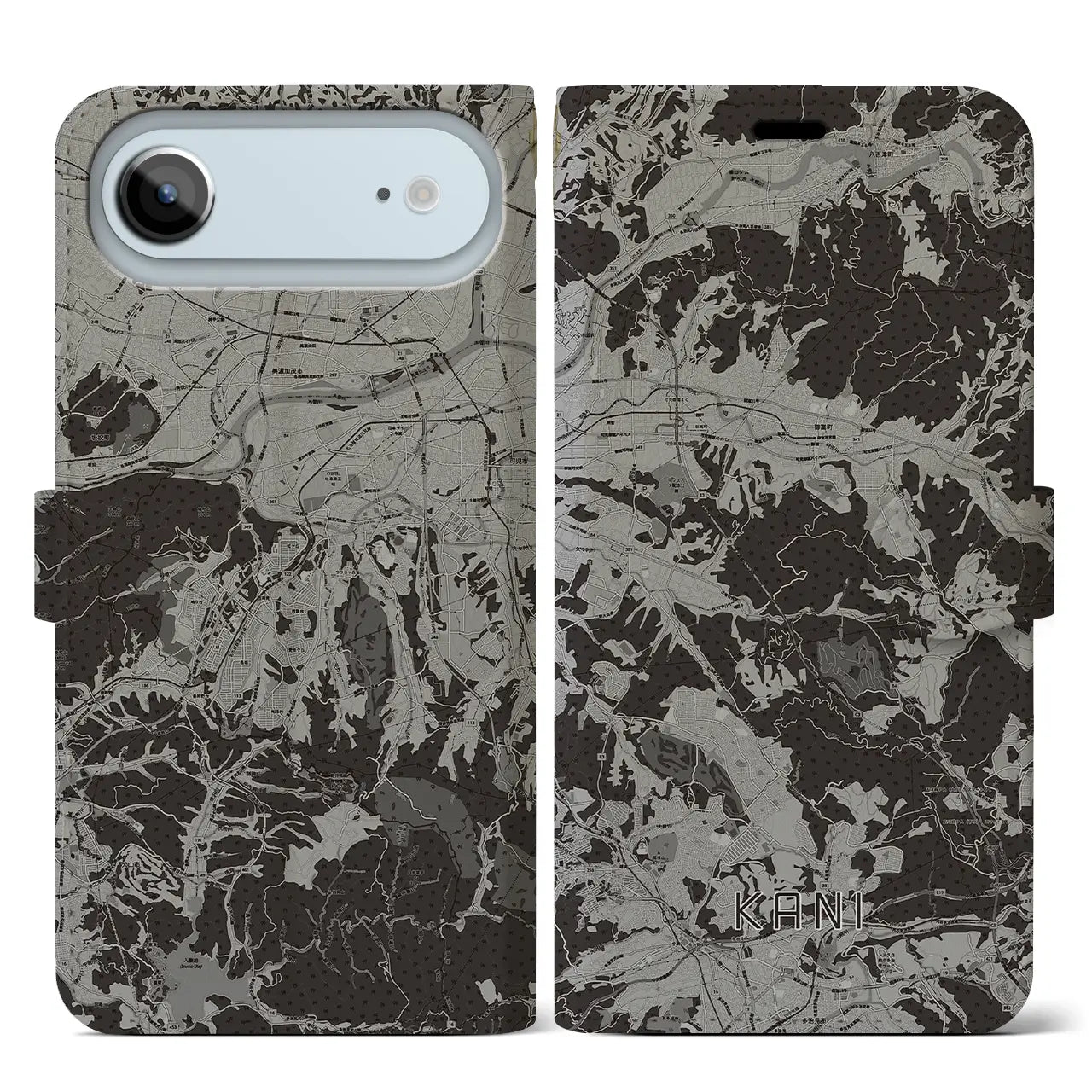 【可児（岐阜県）】地図柄iPhoneケース（手帳タイプ）