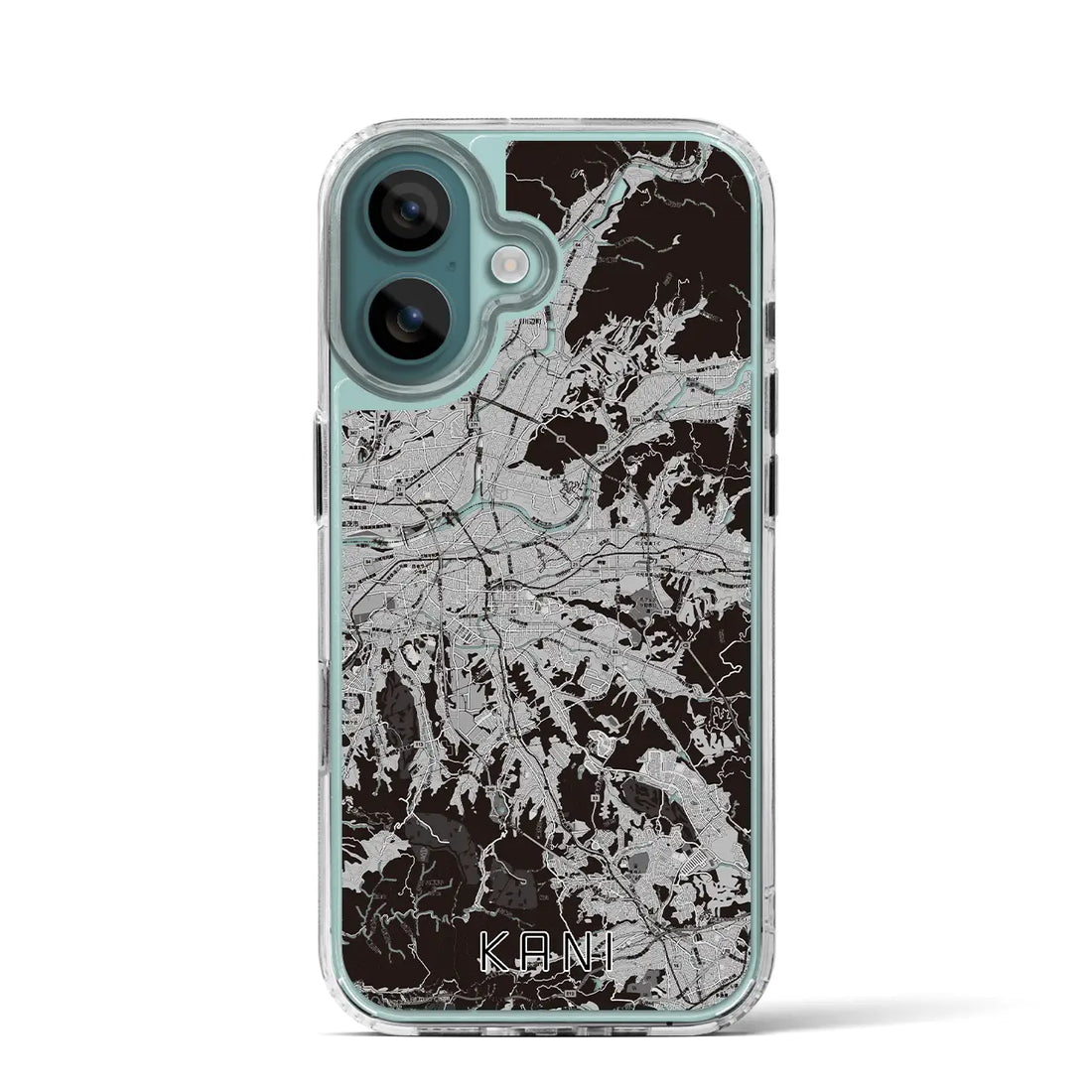 【可児（岐阜県）】地図柄iPhoneケース（MagSafeタイプ）モノトーン・iPhone 16 Pro 用