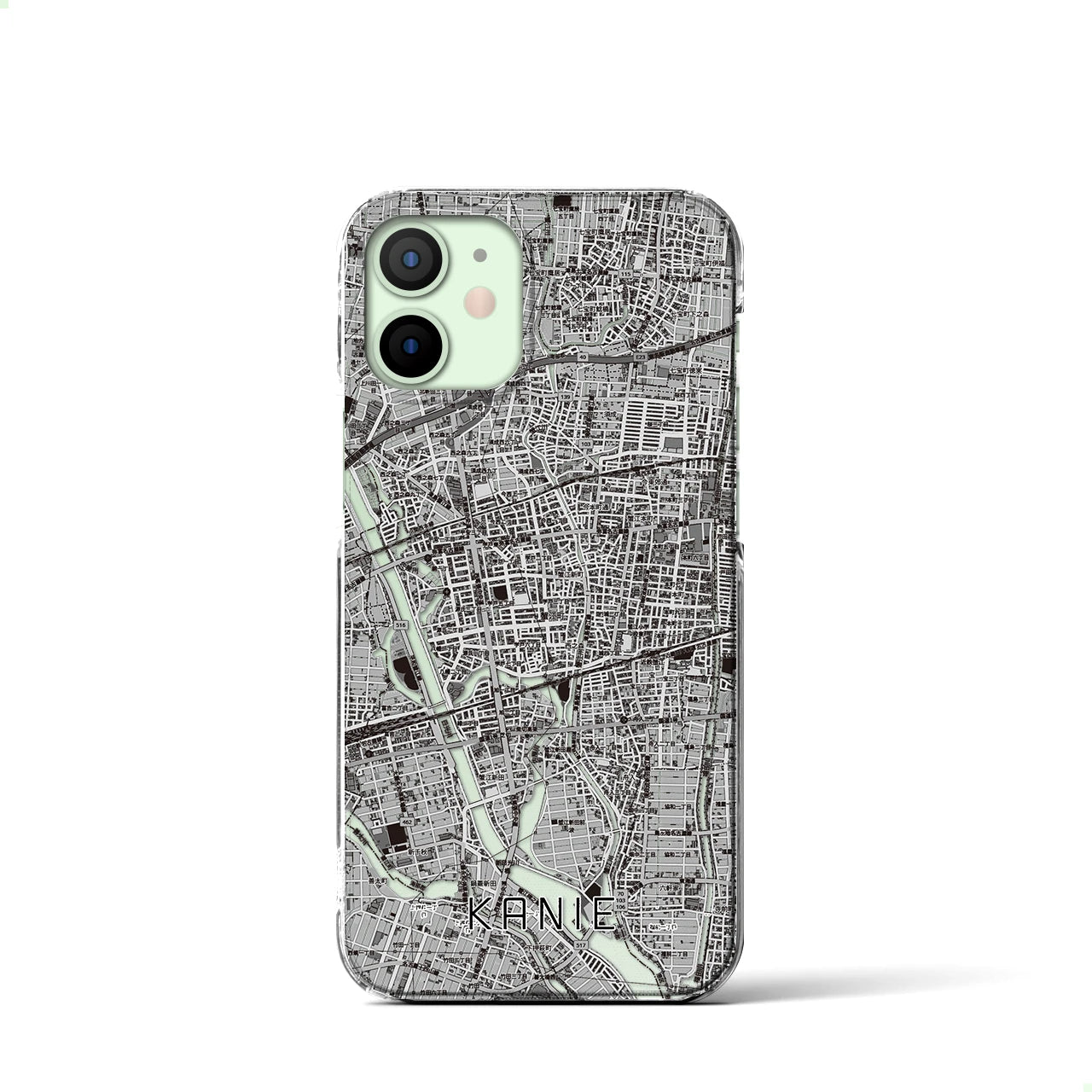 【蟹江（愛知県）】地図柄iPhoneケース（クリアタイプ）