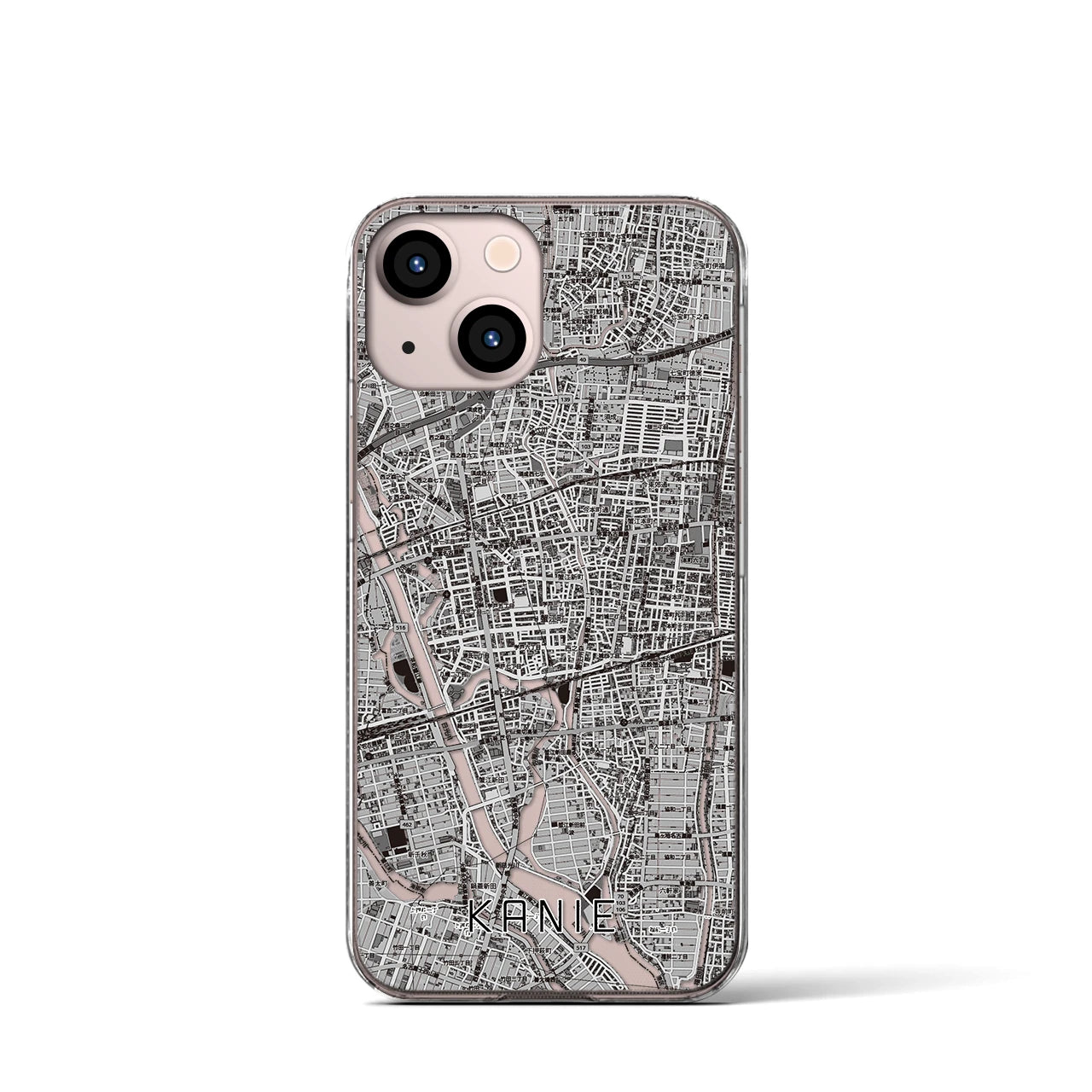 【蟹江（愛知県）】地図柄iPhoneケース（クリアタイプ）