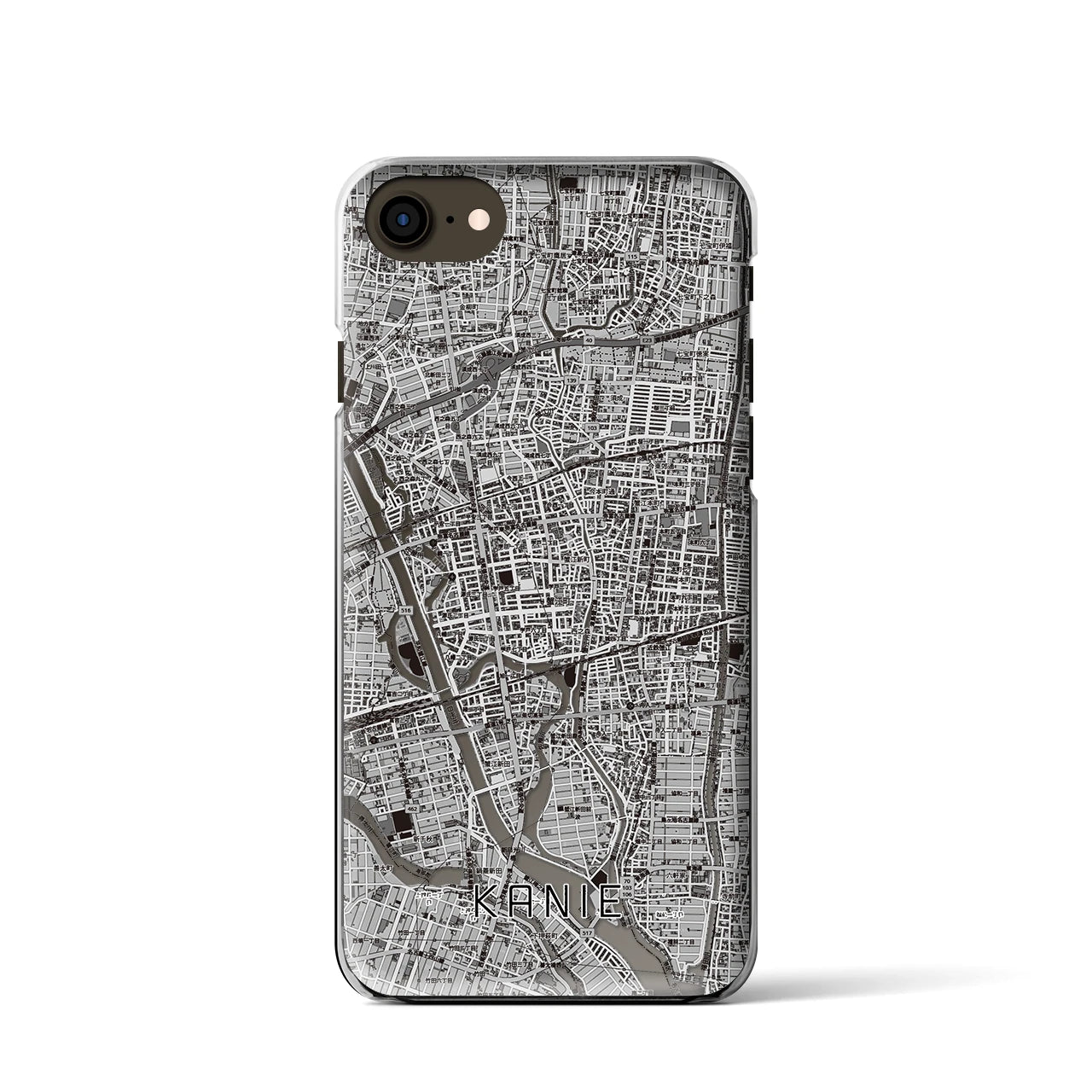 【蟹江（愛知県）】地図柄iPhoneケース（クリアタイプ）