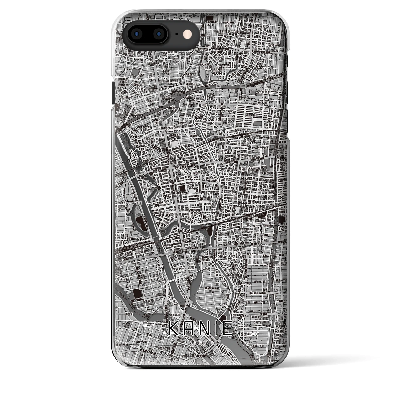 【蟹江（愛知県）】地図柄iPhoneケース（クリアタイプ）