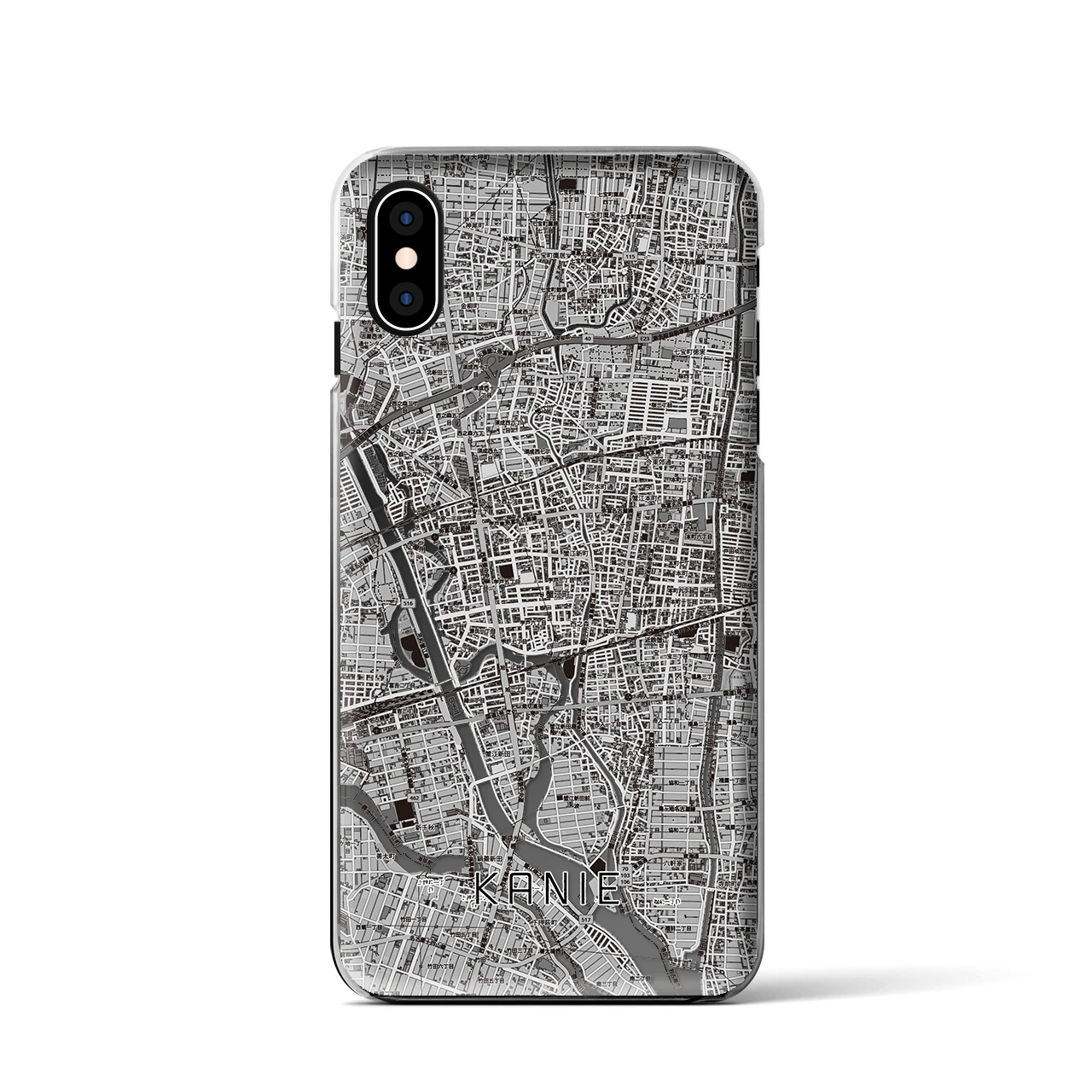 【蟹江（愛知県）】地図柄iPhoneケース（クリアタイプ）