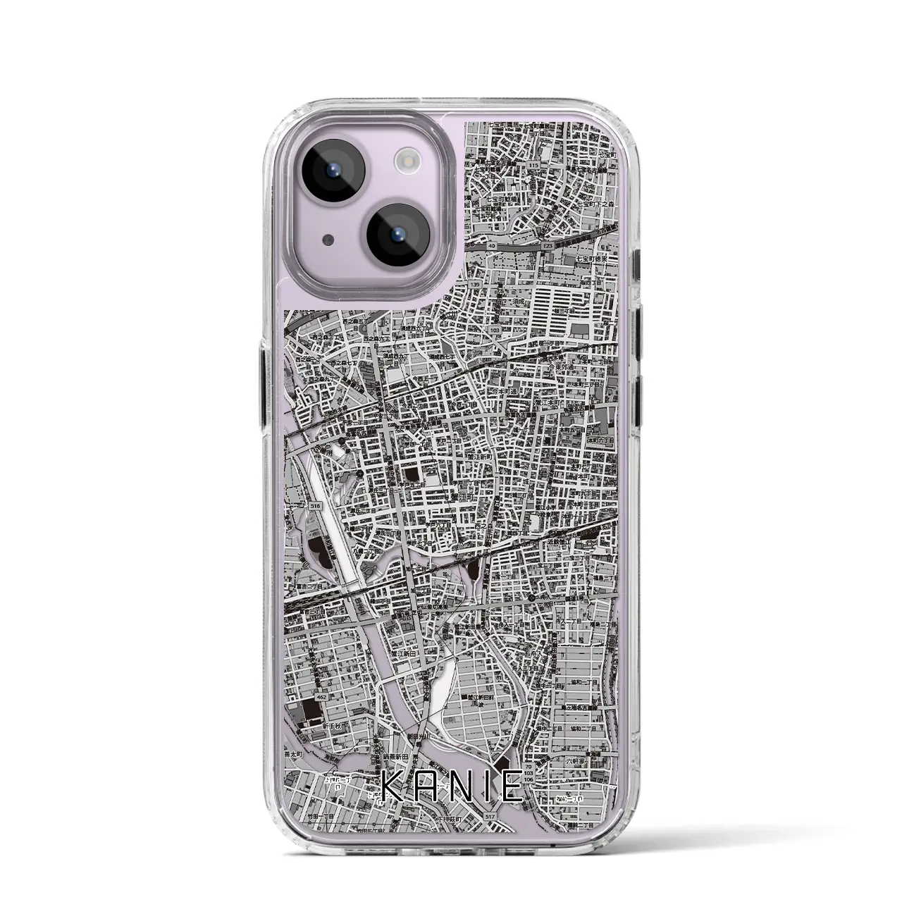 【蟹江（愛知県）】地図柄iPhoneケース（MagSafeタイプ）