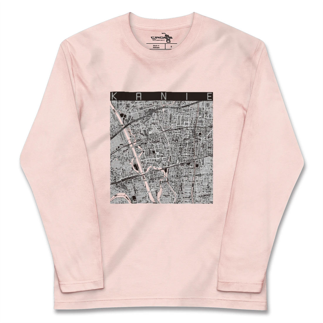 【蟹江（愛知県）】地図柄ロングスリーブTシャツ