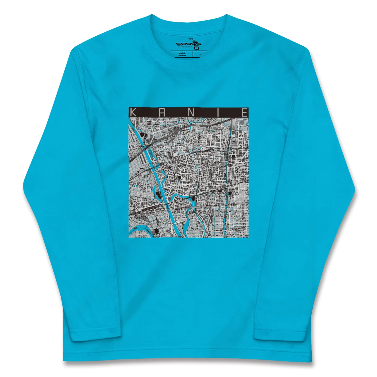 【蟹江（愛知県）】地図柄ロングスリーブTシャツ