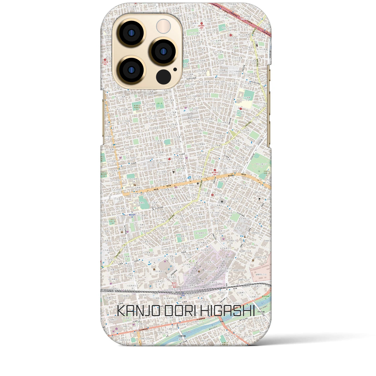 【環状通東（北海道）】地図柄iPhoneケース（バックカバータイプ）