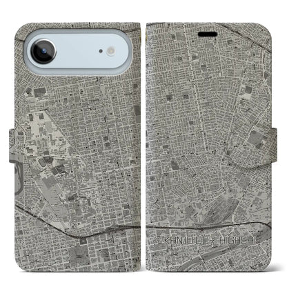 【環状通東（北海道）】地図柄iPhoneケース（手帳タイプ）