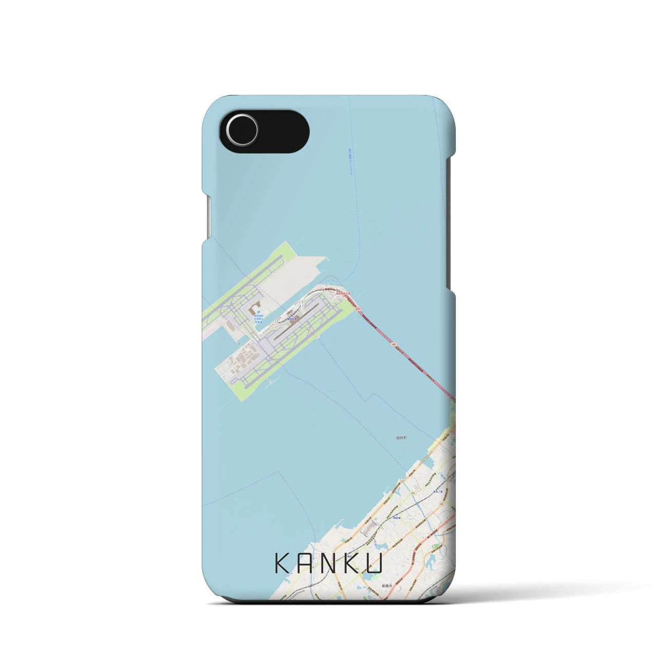 【関空(大阪府)】地図柄iPhoneケース(バックカバータイプ)