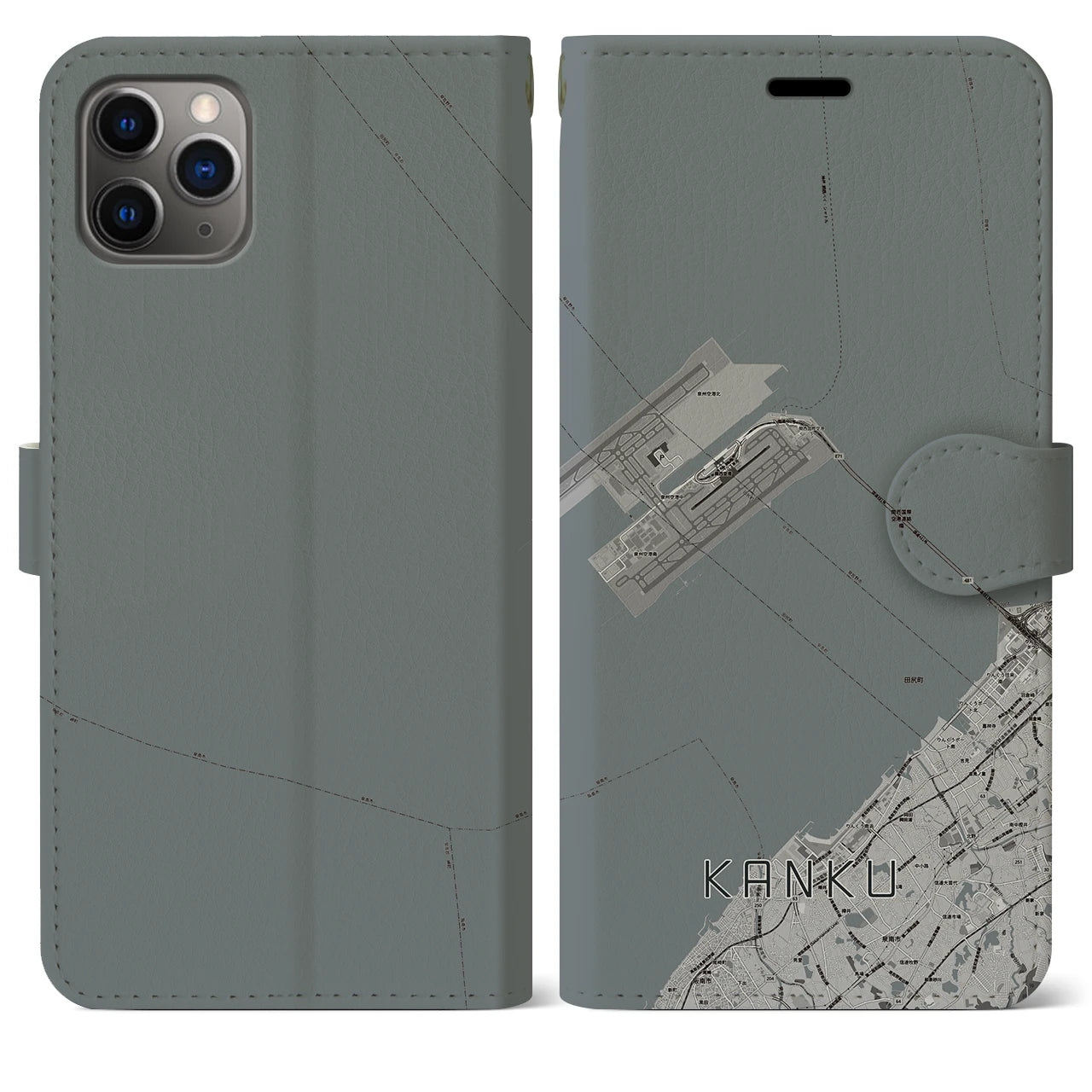 【関空（大阪府）】地図柄iPhoneケース（手帳タイプ）