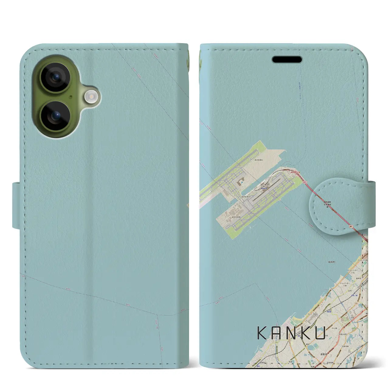 【関空（大阪府）】地図柄iPhoneケース（手帳タイプ）