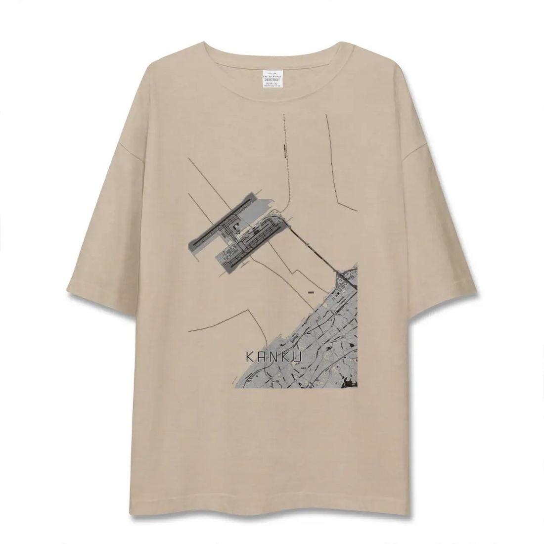 【関空(大阪府)】地図柄ビッグシルエットTシャツ