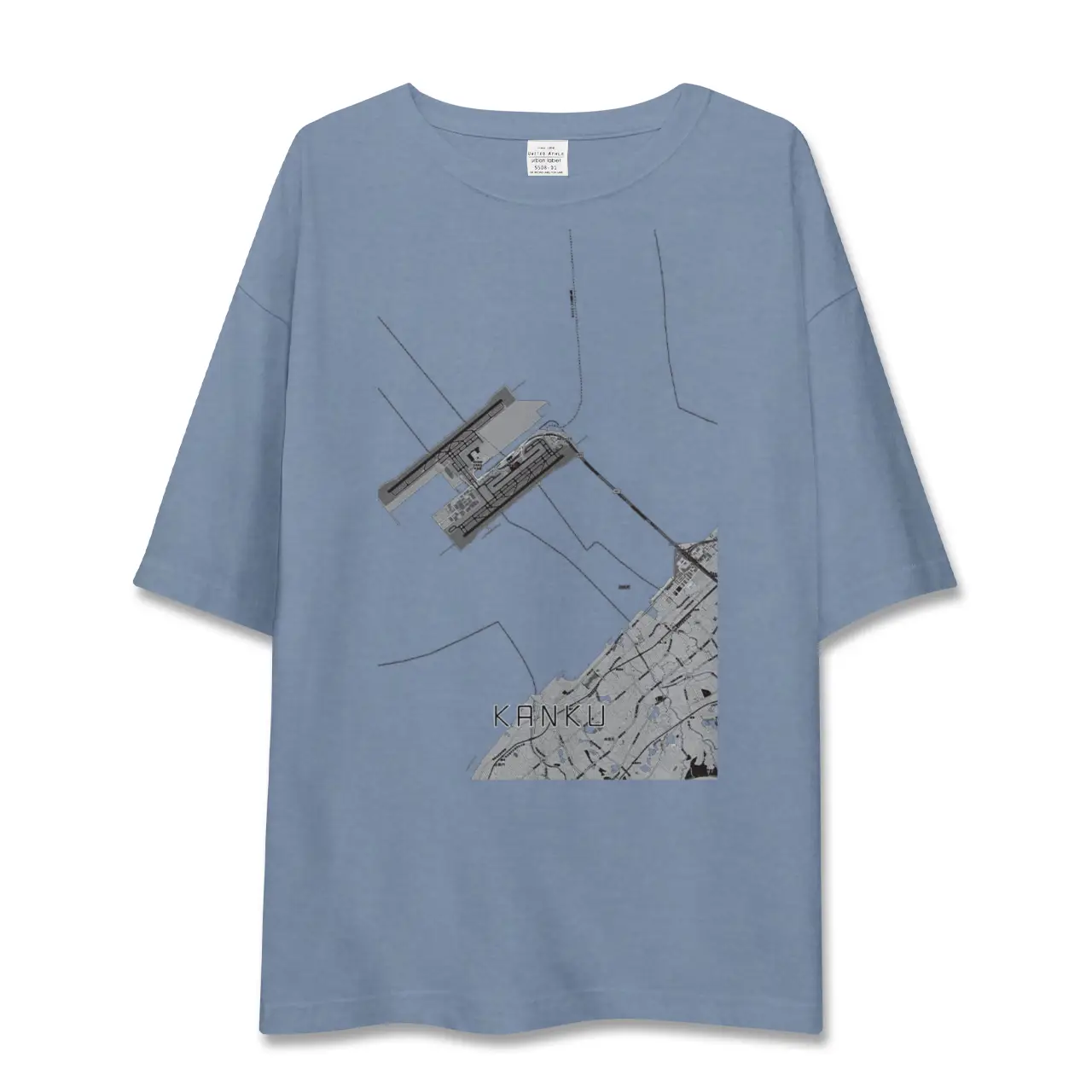 【関空（大阪府）】地図柄ビッグシルエットTシャツ