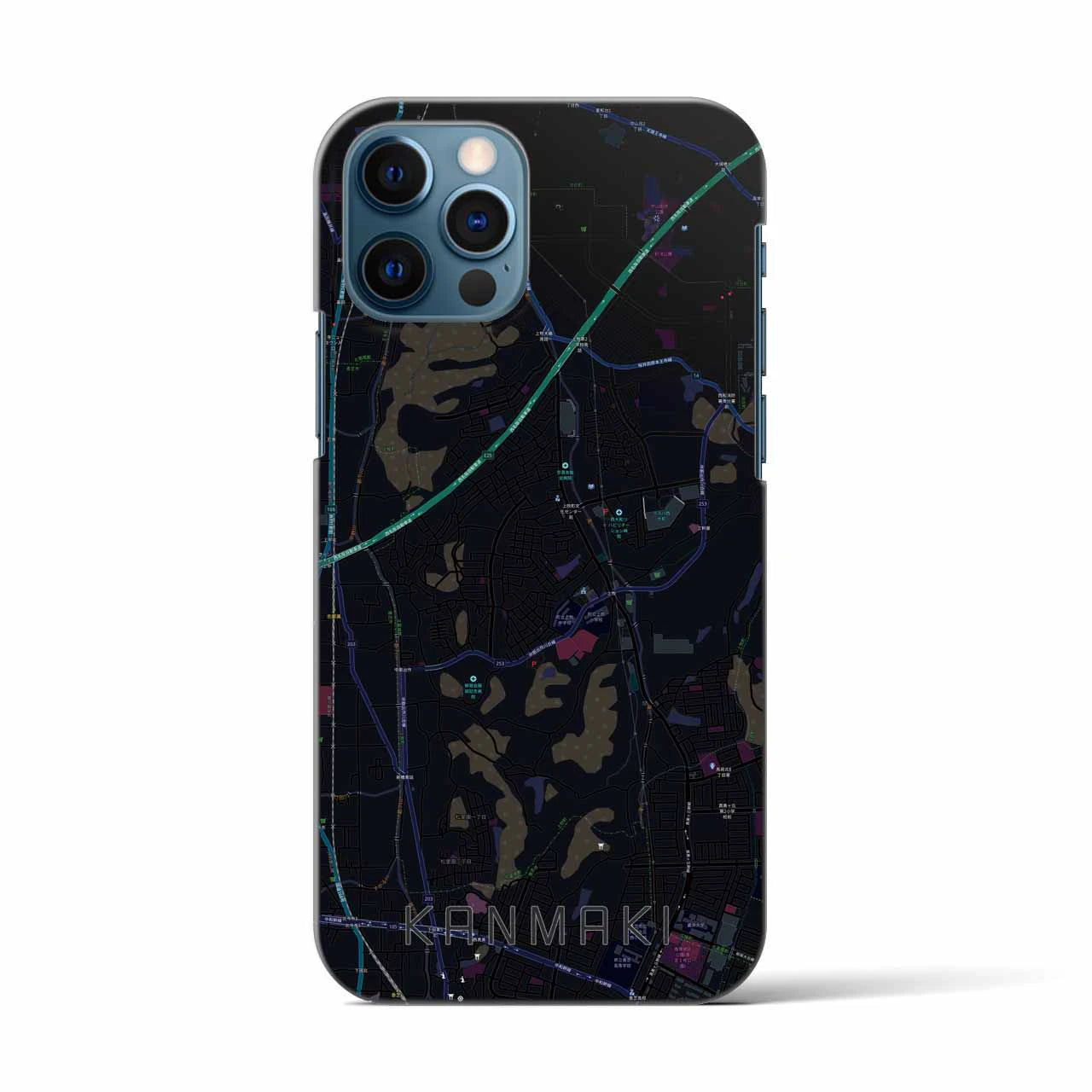 【上牧（奈良県）】地図柄iPhoneケース（バックカバータイプ）