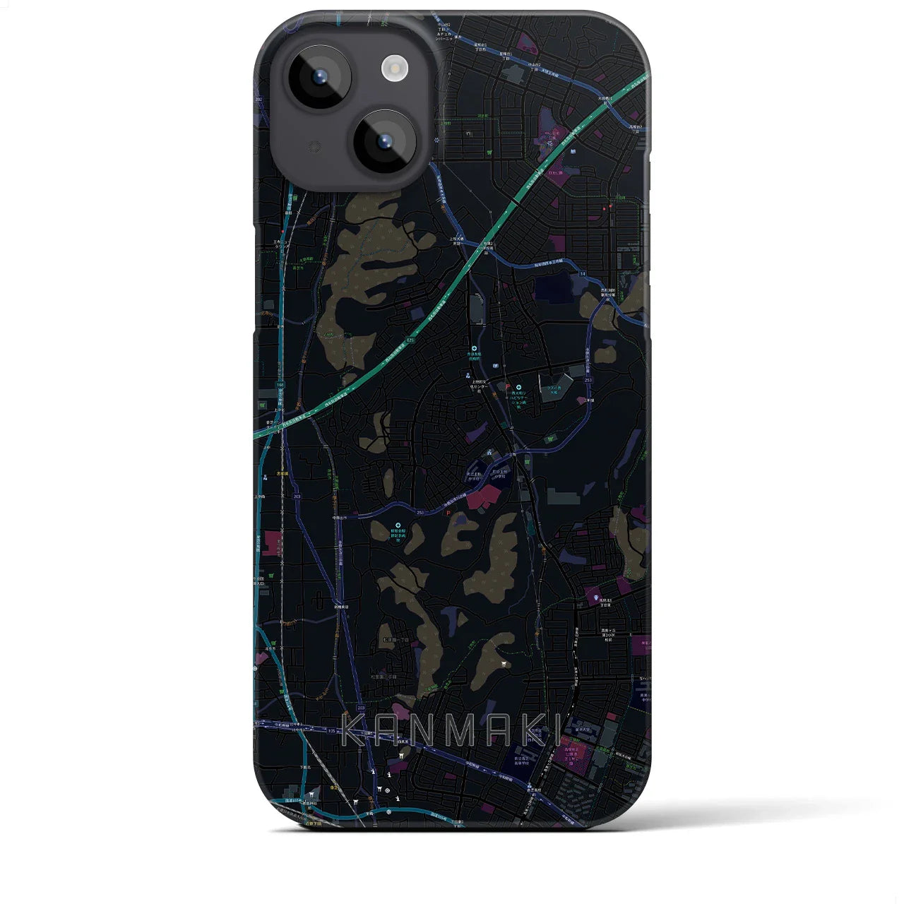 【上牧（奈良県）】地図柄iPhoneケース（バックカバータイプ）