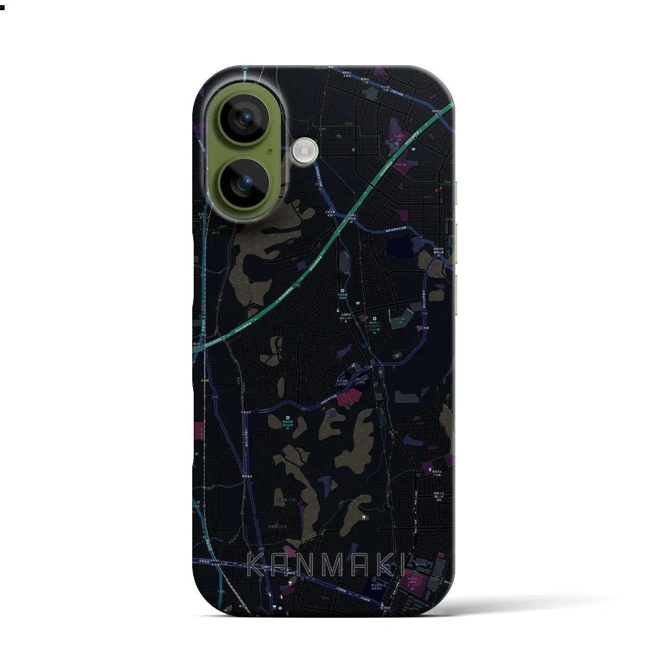 【上牧（奈良県）】地図柄iPhoneケース（バックカバータイプ）