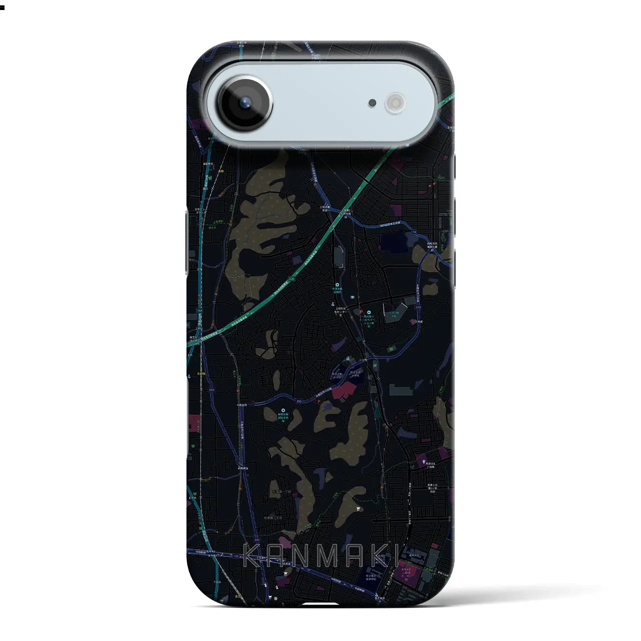 【上牧（奈良県）】地図柄iPhoneケース（バックカバータイプ）