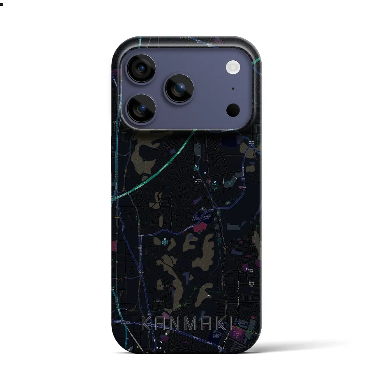 【上牧（奈良県）】地図柄iPhoneケース（バックカバータイプ）