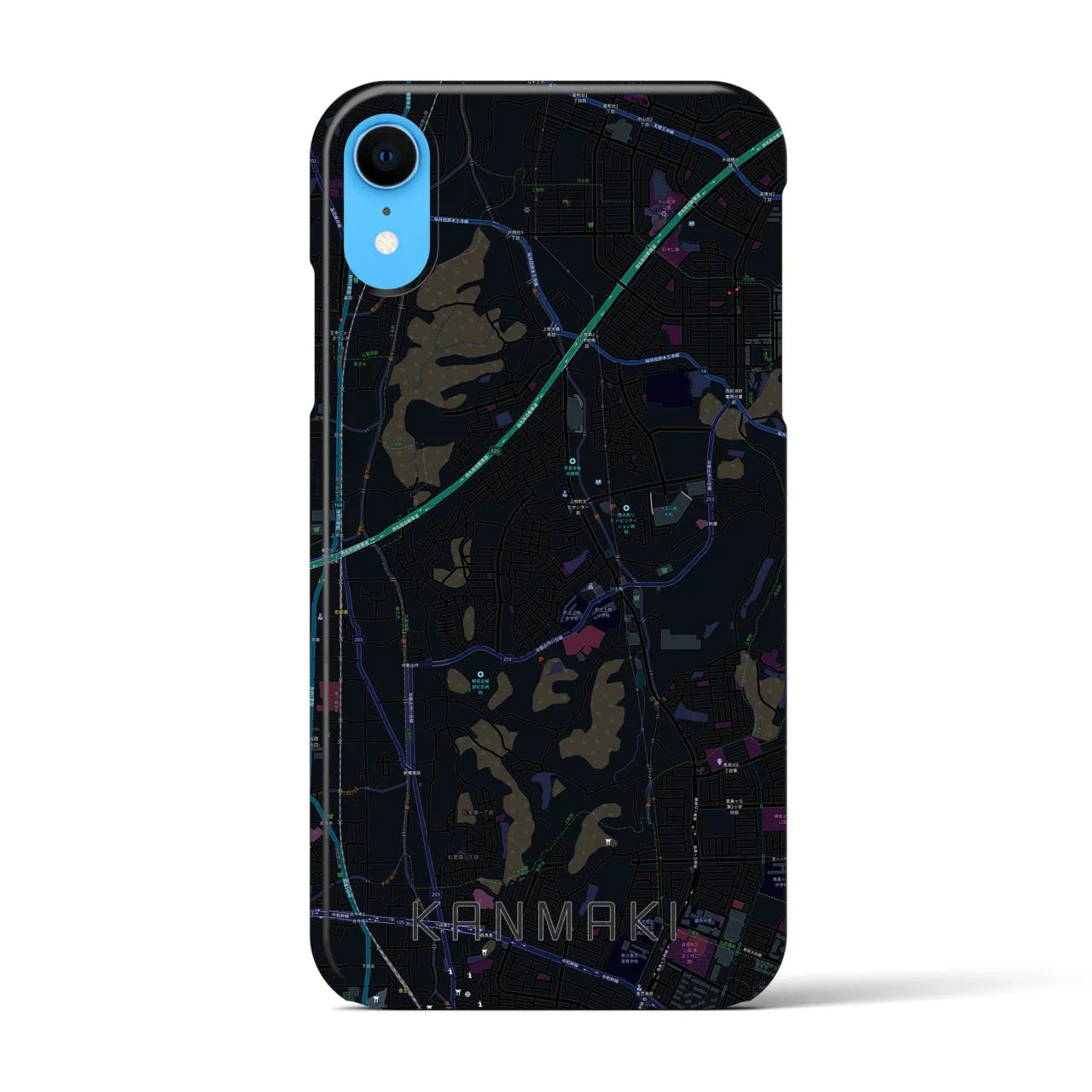 【上牧（奈良県）】地図柄iPhoneケース（バックカバータイプ）