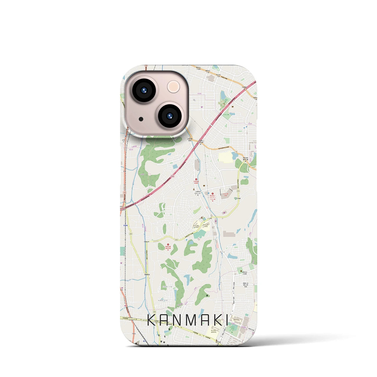 【上牧（奈良県）】地図柄iPhoneケース（バックカバータイプ）