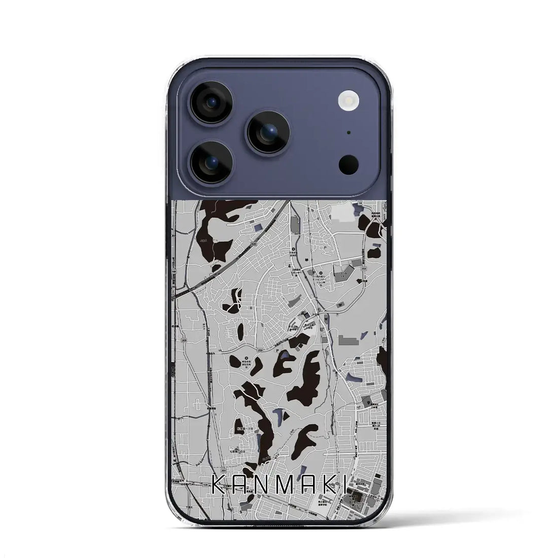 【上牧（奈良県）】地図柄iPhoneケース（クリアタイプ）