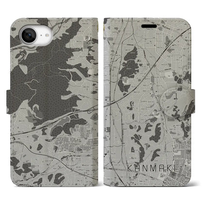 【上牧（奈良県）】地図柄iPhoneケース（手帳タイプ）