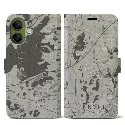 【上牧（奈良県）】地図柄iPhoneケース（手帳タイプ）