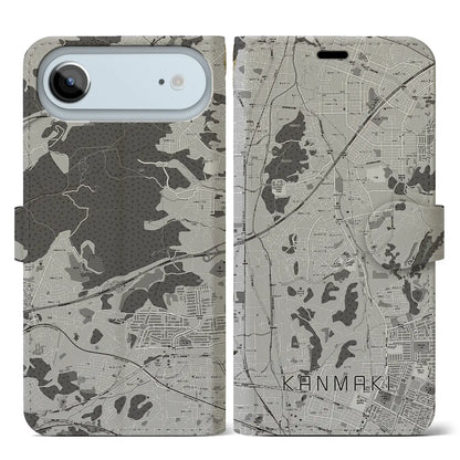 【上牧（奈良県）】地図柄iPhoneケース（手帳タイプ）