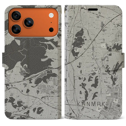 【上牧（奈良県）】地図柄iPhoneケース（手帳タイプ）