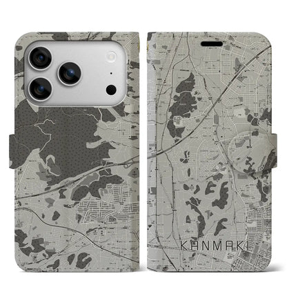 【上牧（奈良県）】地図柄iPhoneケース（手帳タイプ）