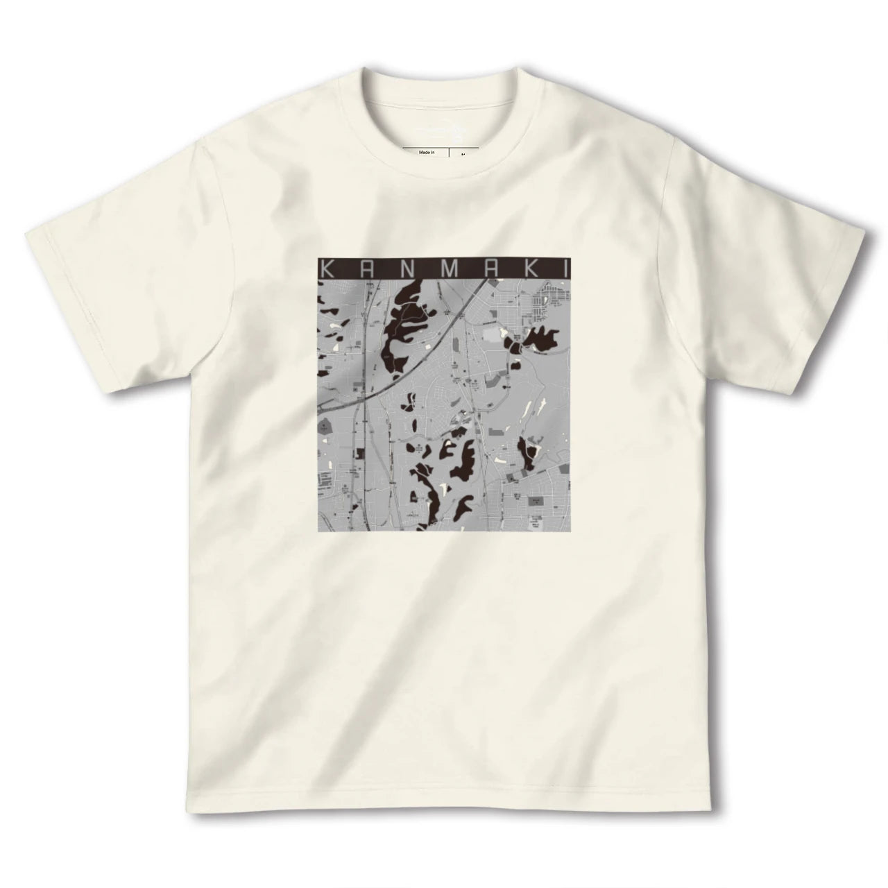 【上牧（奈良県）】地図柄ヘビーウェイトTシャツ