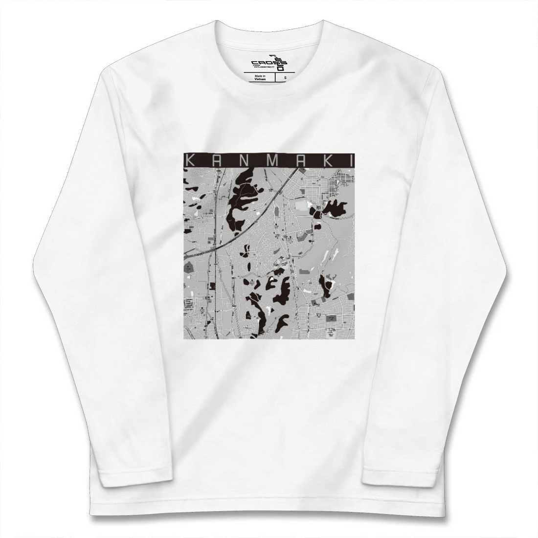 【上牧(奈良県)】地図柄ロングスリーブTシャツ