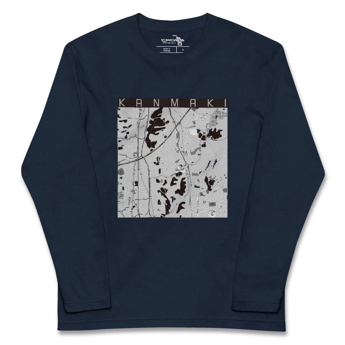 【上牧（奈良県）】地図柄ロングスリーブTシャツ