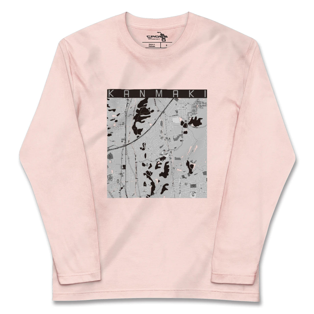 【上牧(奈良県)】地図柄ロングスリーブTシャツ