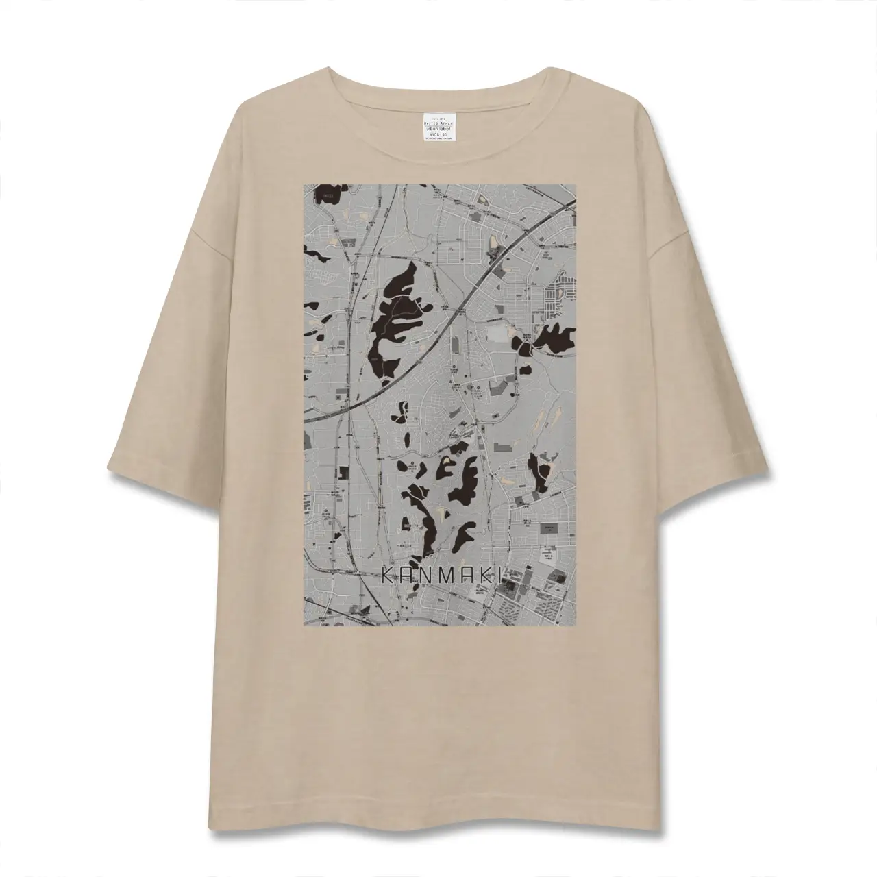 【上牧（奈良県）】地図柄ビッグシルエットTシャツ