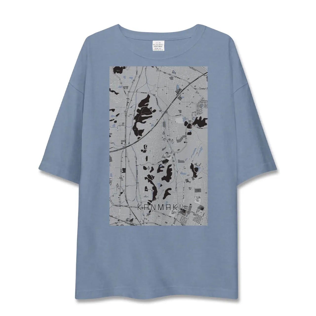【上牧（奈良県）】地図柄ビッグシルエットTシャツ