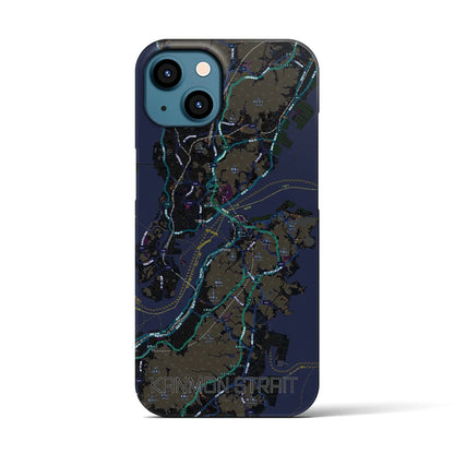 【関門海峡（山口県）】地図柄iPhoneケース（バックカバータイプ）