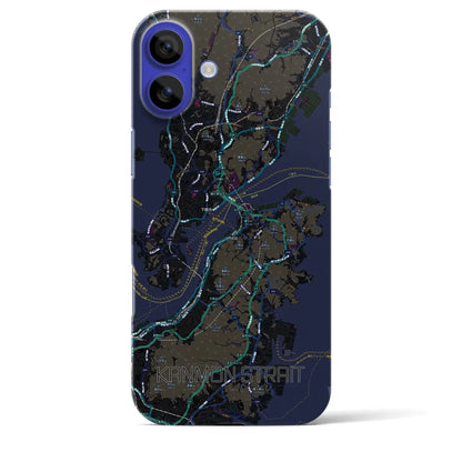 【関門海峡（山口県）】地図柄iPhoneケース（バックカバータイプ）