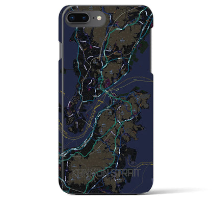 【関門海峡（山口県）】地図柄iPhoneケース（バックカバータイプ）