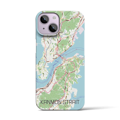 【関門海峡（山口県）】地図柄iPhoneケース（バックカバータイプ）