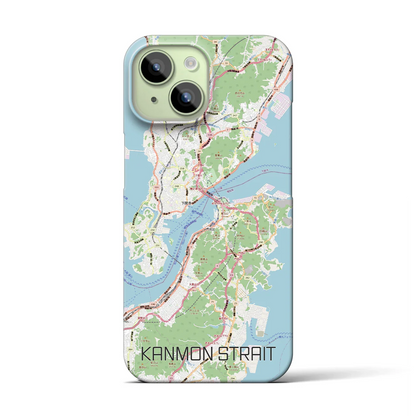 【関門海峡（山口県）】地図柄iPhoneケース（バックカバータイプ）