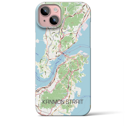 【関門海峡（山口県）】地図柄iPhoneケース（バックカバータイプ）