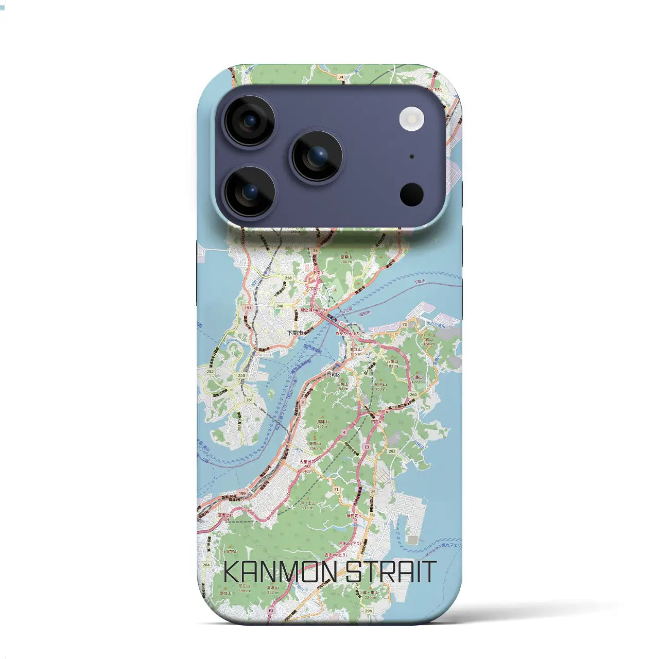 【関門海峡（山口県）】地図柄iPhoneケース（バックカバータイプ）