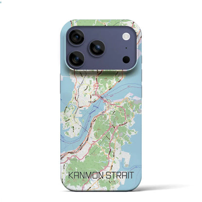 【関門海峡（山口県）】地図柄iPhoneケース（バックカバータイプ）